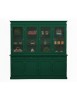 Cristalliera classica 4 porte 4 cassetti legno shabby verde 205X42X205