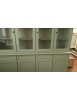 Cristalliera classica 4 porte 4 cassetti legno shabby verde salvia 205X42X205