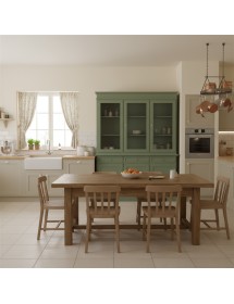 Cristalliera 3 porte 3 cassetti legno arte povera verde salvia 156x42x205