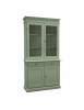 Cristalliera 2 porte 2 cassetti arte povera legno verde salvia 105x42x206