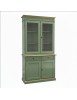 Cristalliera 2 porte shabby legno verde salvia filo oro 105x42x206