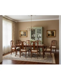 Cristalliera 2 porte shabby legno verde salvia filo oro 105x42x206