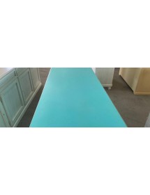 Cristalliera 2 porte 2 cassetti arte povera legno azzurro 105x42x206