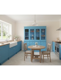 Cristalliera shabby 4 porte 4 cassetti legno azzurro 205X42X205