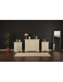 GRUPPO COMO' 2 COMODINI CLASSICO LACCATO AVORIO PATINATO