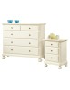 Gruppo 1 Cassettiera 2 Comodini legno arte povera avorio