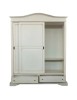 Armadio 2 ante scorrevoli legno shabby bianco anticato 180X67X225