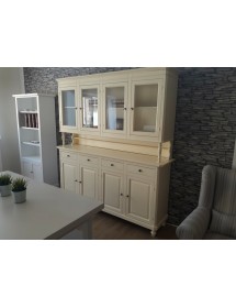 CRISTALLIERA ARTE POVERA 4 PORTE LEGNO SHABBY AVORIO 196X43X208H (736)