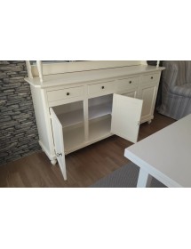 CRISTALLIERA ARTE POVERA 4 PORTE LEGNO SHABBY AVORIO 196X43X208H (736)