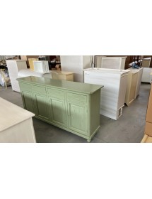 Cristalliera 4 porte legno shabby verde salvia consumato 196X43X208