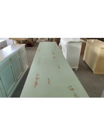 Cristalliera 4 porte legno shabby verde salvia consumato 196X43X208