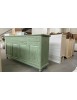 Cristalliera 4 porte legno shabby verde salvia consumato 196X43X208