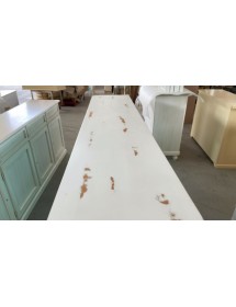 Cristalliera 4 porte legno shabby bianco consumato 196X43X208