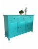 Madia credenza 3 porte legno shabby azzurro consumato 158X47X98