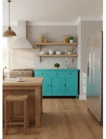 Madia credenza 3 porte legno shabby azzurro consumato 158X47X98