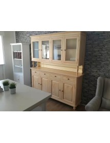 CRISTALLIERA 4 PORTE LEGNO SHABBY AVORIO PATINATO 196X43X208H