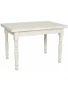 Set tavolo rettangolare shabby bianco anticato 120x80 130x85 140x80 160x85 allungabile con 4/6 sedie seduta legno