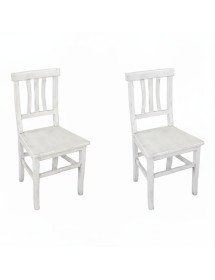 Set tavolo rettangolare shabby bianco anticato 120x80 130x85 140x80 160x85 allungabile con 4/6 sedie seduta legno