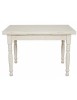 Set tavolo rettangolare shabby bianco anticato 120x80 130x85 140x80 160x85 allungabile con 4/6 sedie seduta legno
