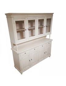 CRISTALLIERA ARTE POVERA 4 PORTE LEGNO SHABBY BIANCO ANTICATO 196X43X208H (736)
