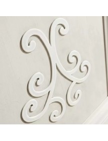Credenza classica 3 porte 2 cassetti legno bianco anticato rilievo 196X50X110
