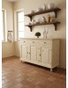 Madia credenza 3 porte legno shabby avorio consumato 158X47X98