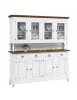 Cristalliera 4 porte legno shabby bianco consumato noce 196X43X208