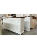 Cristalliera 4 porte legno shabby bianco consumato noce 196X43X208