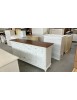 Cristalliera 4 porte legno shabby bianco consumato noce 196X43X208