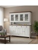 Cristalliera 4 porte legno shabby bianco consumato noce 196X43X208