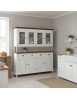 Cristalliera 4 porte legno shabby bianco consumato noce 196X43X208