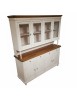 Cristalliera 4 porte legno shabby bianco anticato noce 196X43X208