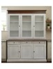 Cristalliera 3 porte shabby legno bianco anticato noce 156X42X205