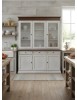 Cristalliera 3 porte shabby legno bianco anticato noce 156X42X205