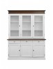 Cristalliera 3 porte shabby legno bianco bicolore noce 156X42X205