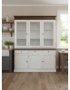 Cristalliera 3 porte shabby legno bianco bicolore noce 156X42X205