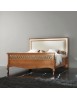 MOBILI 2G - Letto matrimoniale Classico imbottito ecopelle Legno bassano 182x215x130 vista frontale