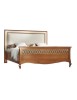 MOBILI 2G - Letto matrimoniale Classico imbottito ecopelle Legno bassano 182x215x130 vista frontale