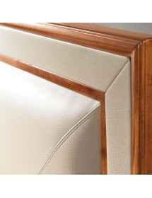 MOBILI 2G - Letto matrimoniale Classico imbottito ecopelle Legno bassano 182x215x130 vista frontale