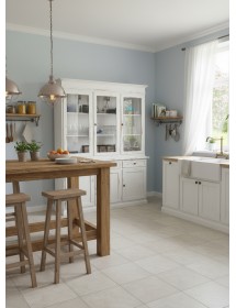 Cristalliera 3 porte legno shabby bianco consumato 156X42X205