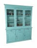 Cristalliera 3 porte legno shabby azzurro consumato 156X42X205