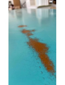 Cristalliera 3 porte legno shabby azzurro consumato 156X42X205