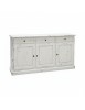 Madia credenza 3 porte legno shabby bianco consumato 156x42x85