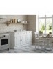 Madia credenza 3 porte legno shabby bianco consumato 156x42x85