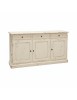 Madia credenza 3 porte legno shabby avorio consumato 156x42x85