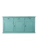 Madia credenza 3 porte legno shabby azzurro consumato 156x42x85