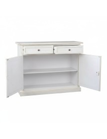 Madia credenza 2 porte legno shabby bianco consumato 105x42x85