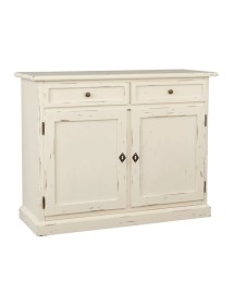 Madia credenza 2 porte legno shabby avorio consumato 105x42x85