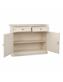 Madia credenza 2 porte legno shabby avorio consumato 105x42x85
