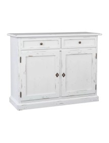 Madia credenza 2 porte legno shabby bianco consumato 105x42x85